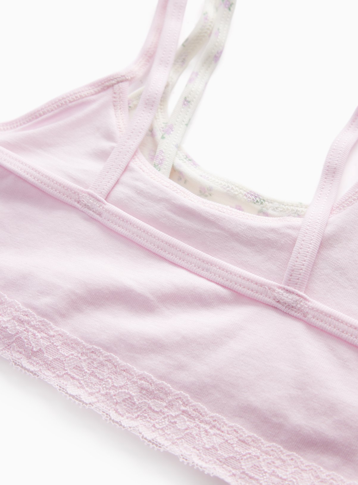 Multi-Coloured Plain & Patterned Floral Crop Tops 3-Pack 9-10 years - Image 2 thumbnail